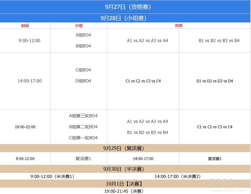 2023杭州电竞比赛日程-亚运会电竞比赛日程汇总