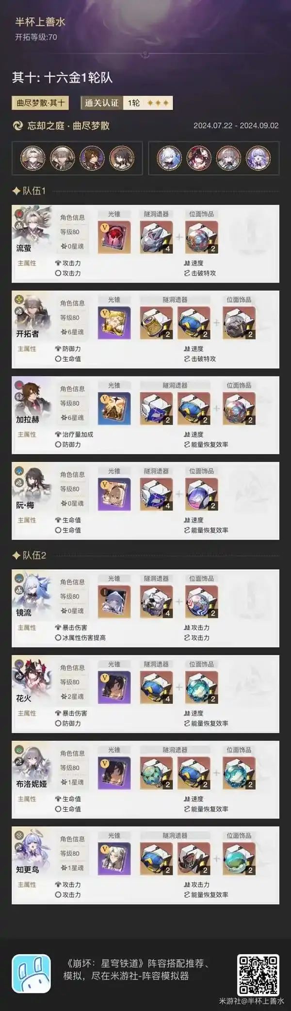 崩坏星穹铁道2.3曲尽梦散10层攻略