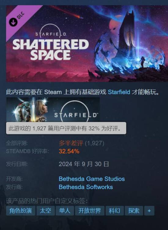 《星空：破碎空间》Steam多半差评！陶德再次被网友群嘲