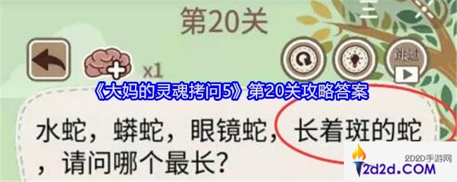 大妈的灵魂拷问5第二十关怎么过